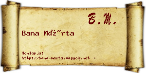 Bana Márta névjegykártya