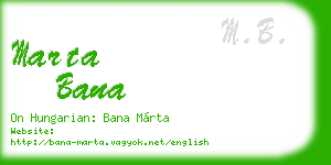 marta bana business card
